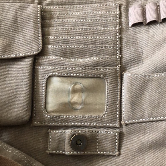 #Vintage Fossil Khaki #Canvas Messenger Bag with Floral & Khaki Interior - Picture 13 of 16